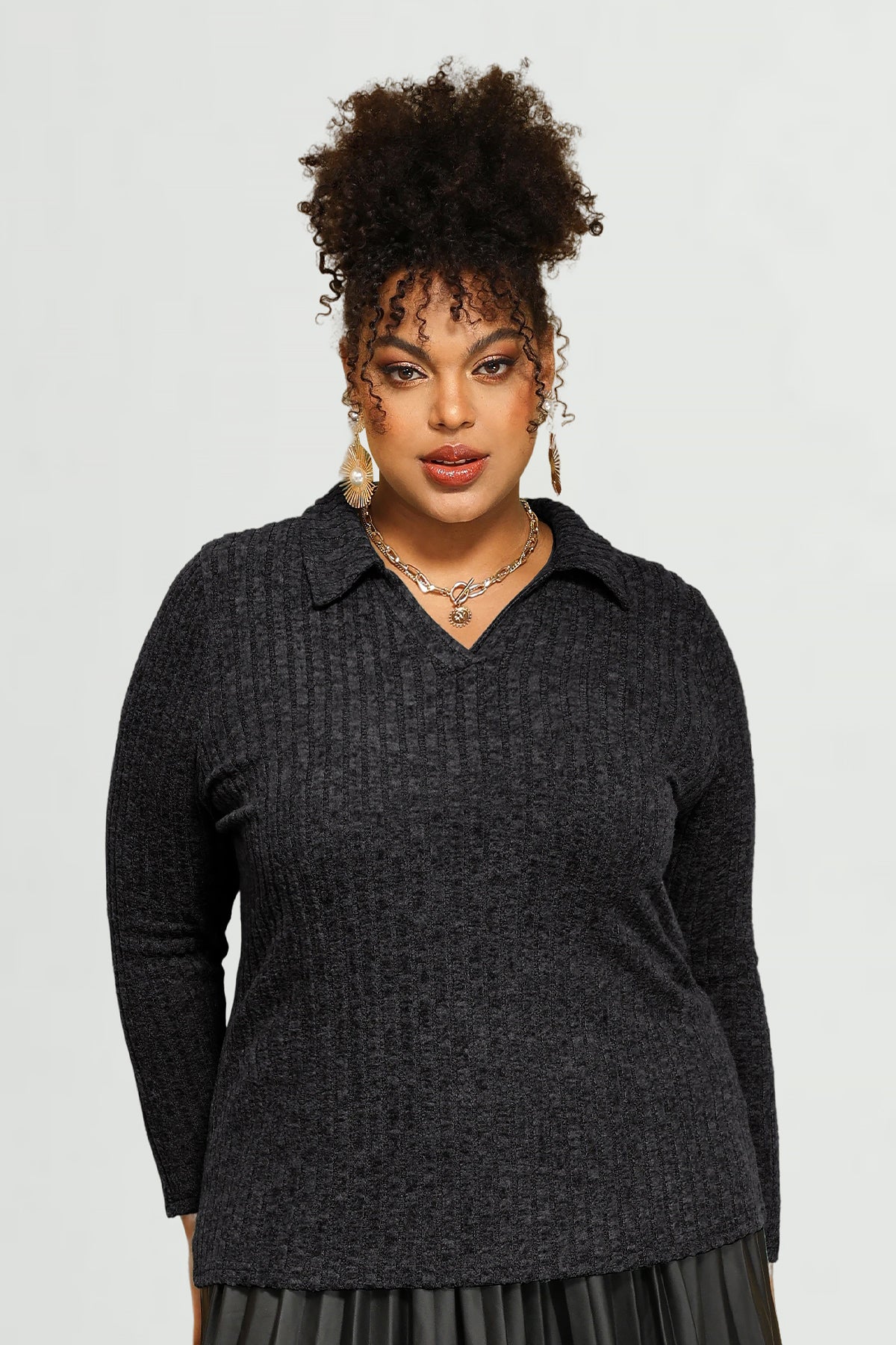 Supersoft Velvet Lapel Collar Basic Shirt