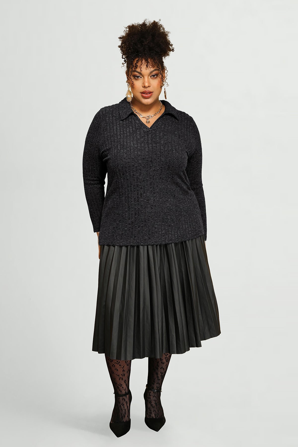 Supersoft Velvet Lapel Collar Basic Shirt