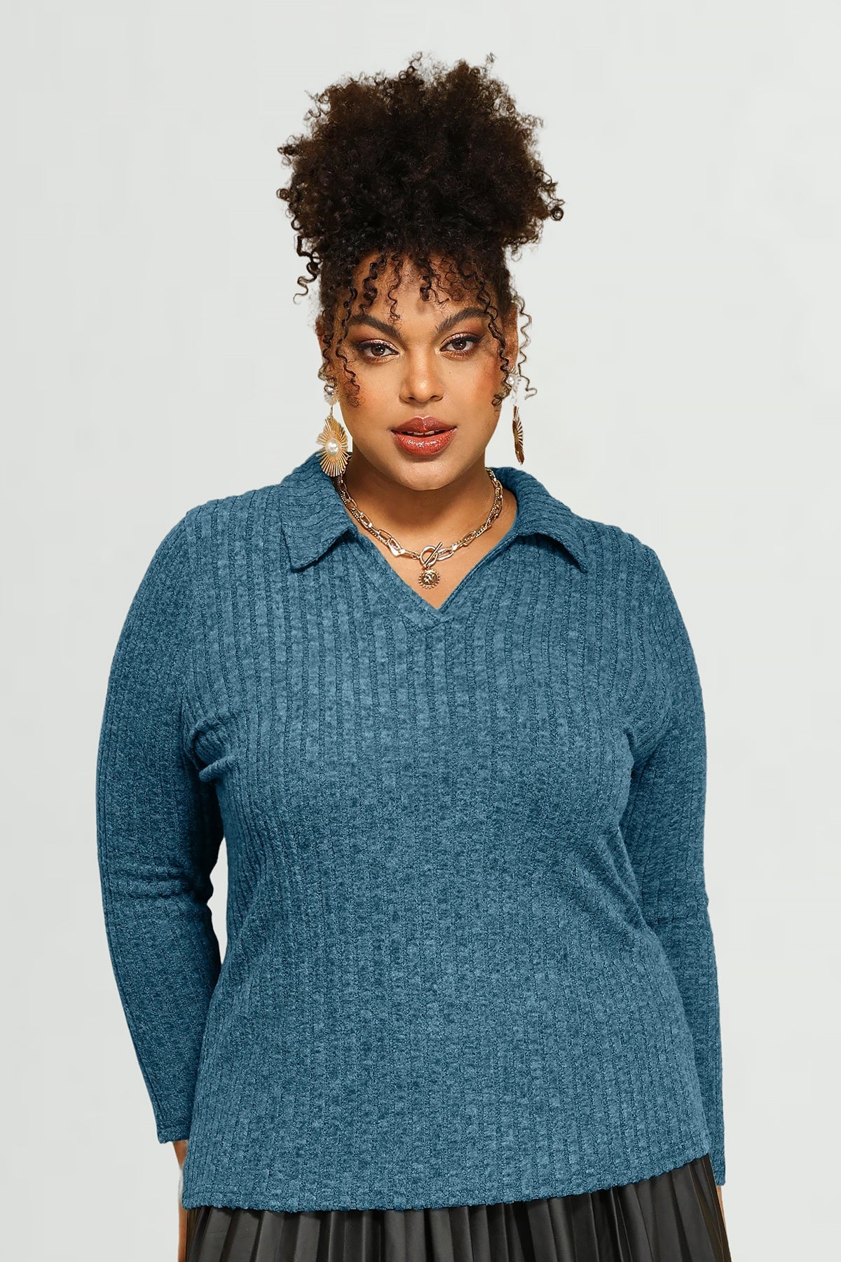 Supersoft Velvet Lapel Collar Basic Shirt