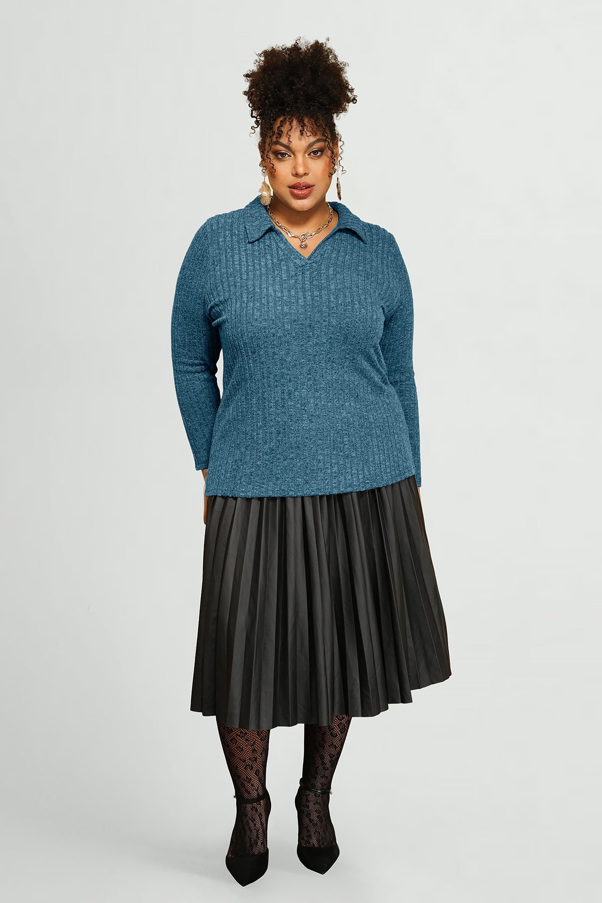 Supersoft Velvet Lapel Collar Basic Shirt