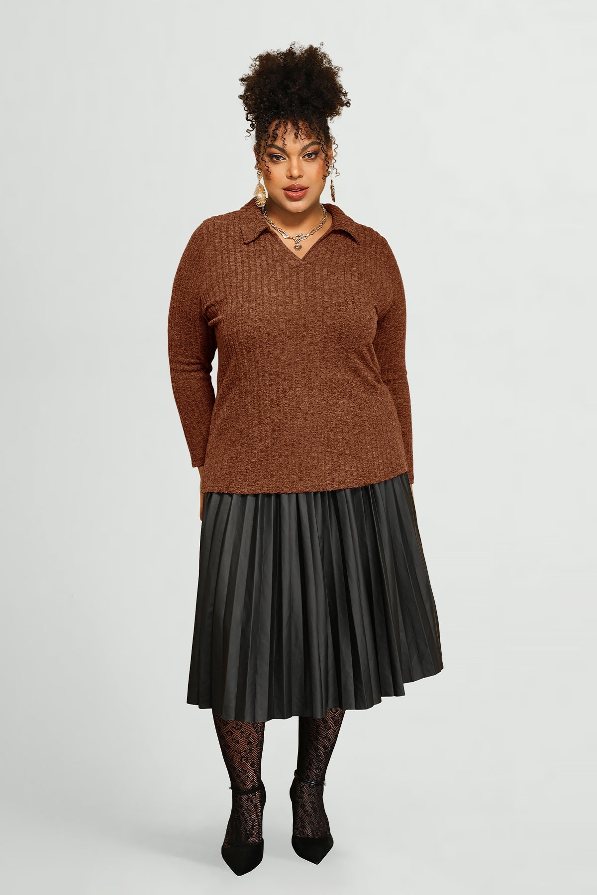 Supersoft Velvet Lapel Collar Basic Shirt