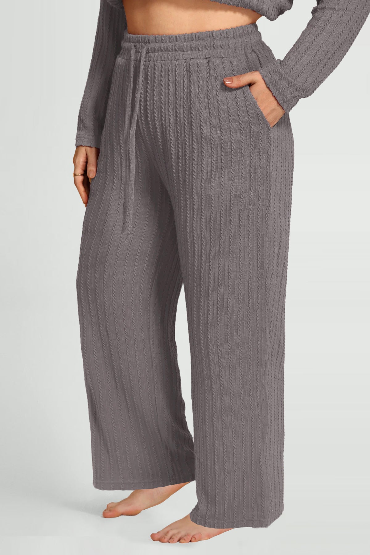 Pockets Drawstring Elasticated Waist Lounge Pants