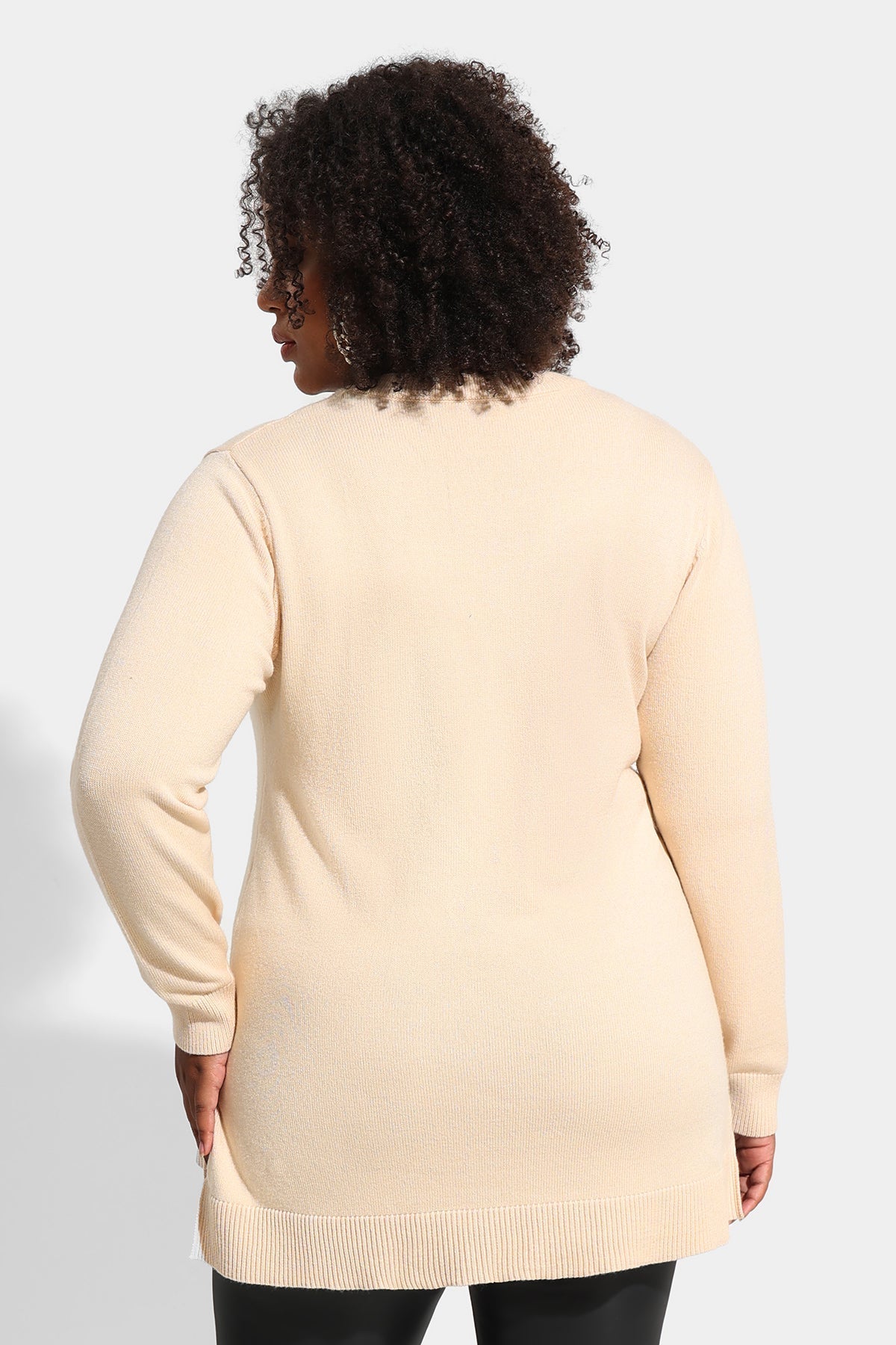 Essential Split Hem Skinny Long Sleeve Sweater