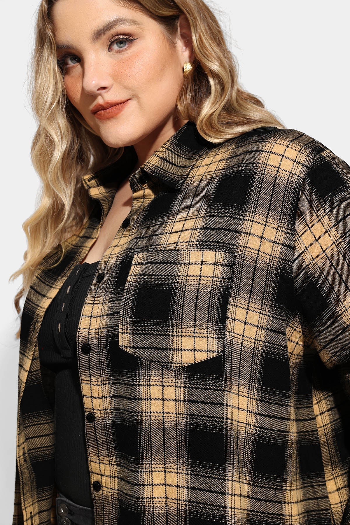 Supersoft Plaid Pocket Button Down T-Shirt