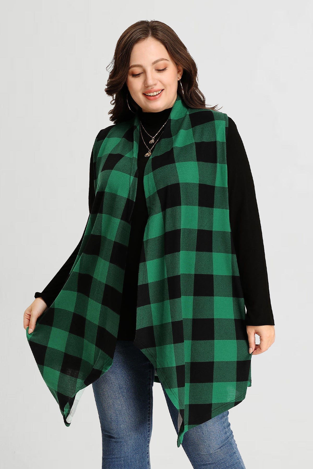 Ritera Draped Open Front Vest Sleeveless Waterfall Cardigan