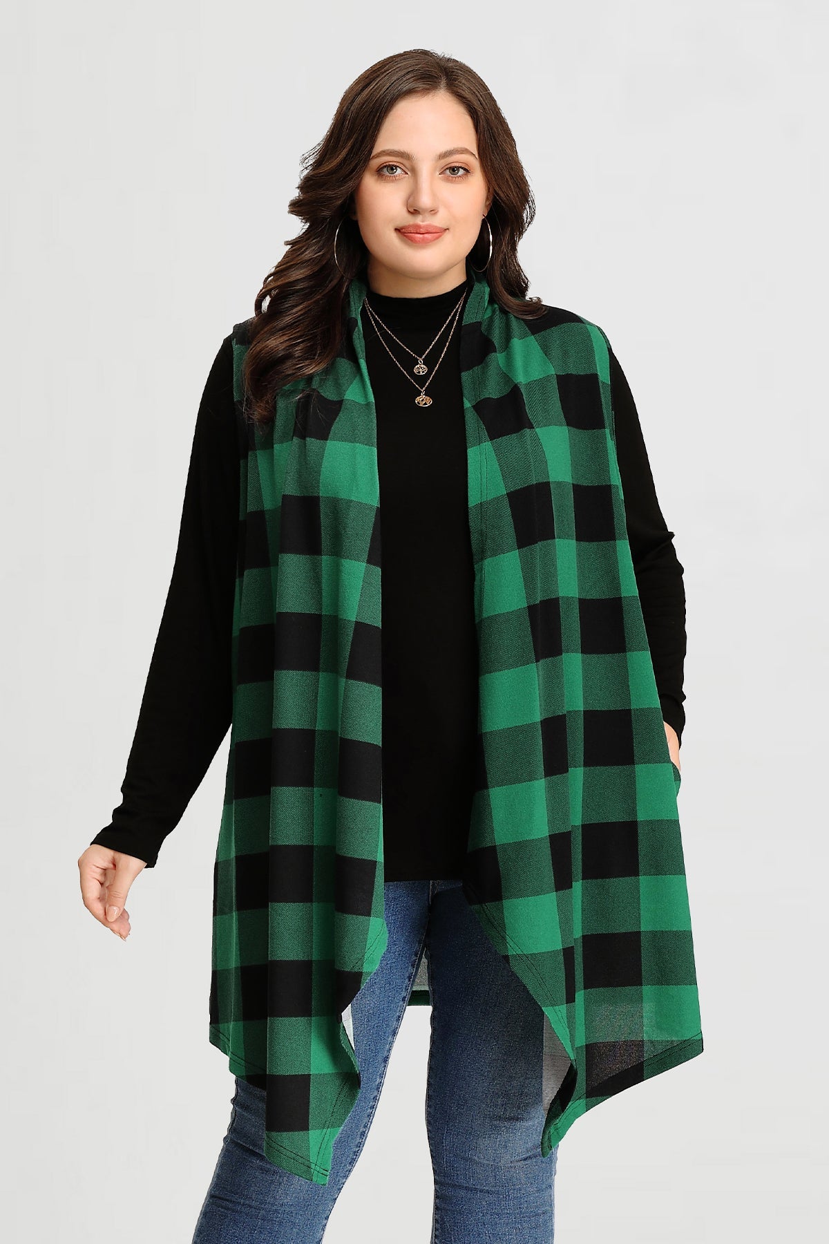 Ritera Draped Open Front Vest Sleeveless Waterfall Cardigan