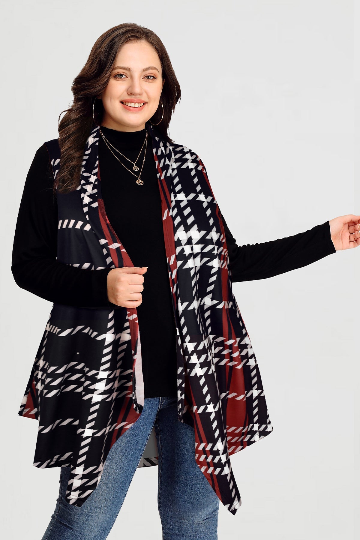 Ritera Draped Open Front Vest Sleeveless Waterfall Cardigan