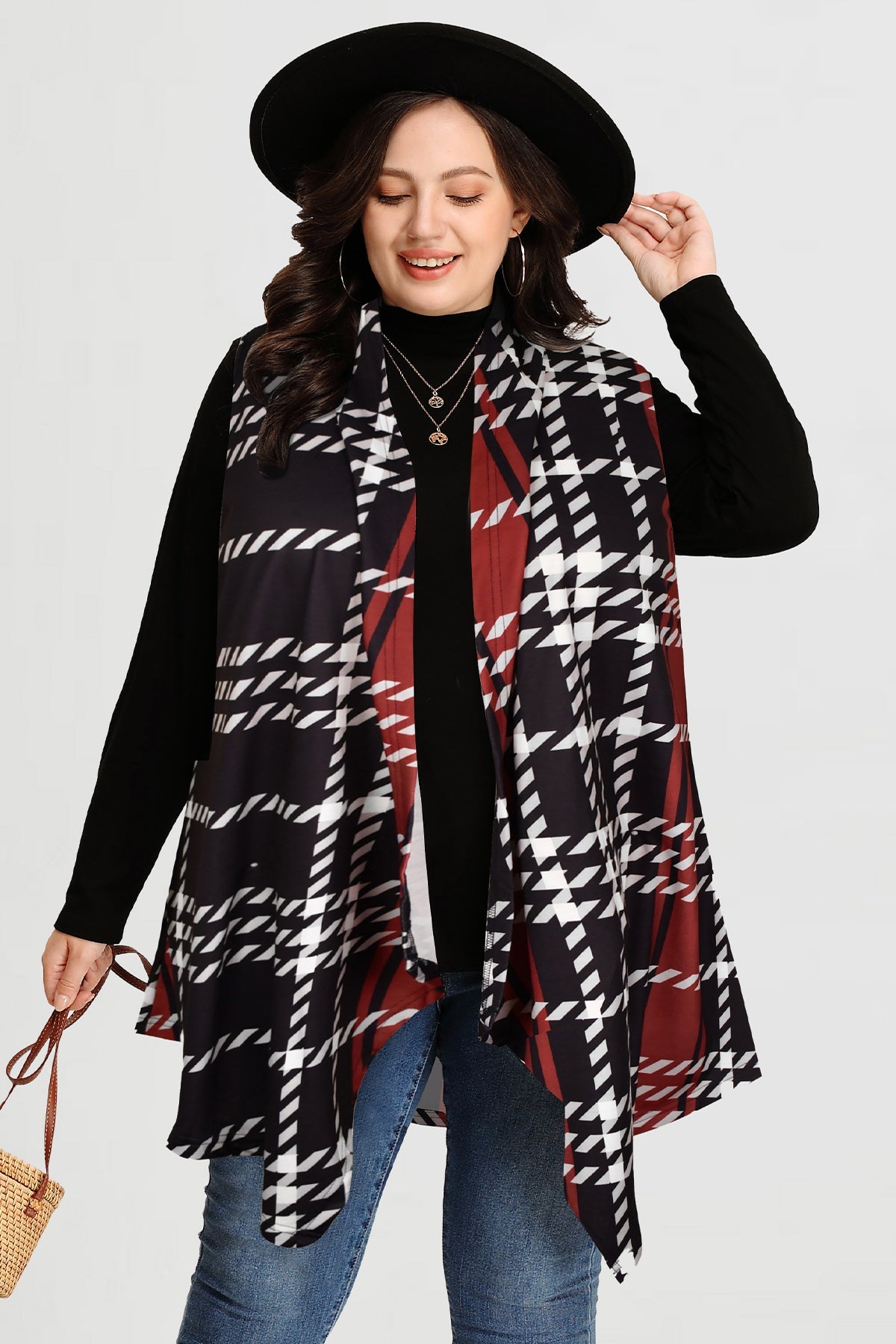 Ritera Draped Open Front Vest Sleeveless Waterfall Cardigan