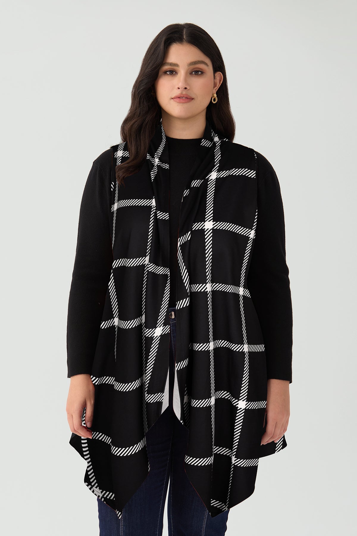 Ritera Draped Open Front Vest Sleeveless Waterfall Cardigan