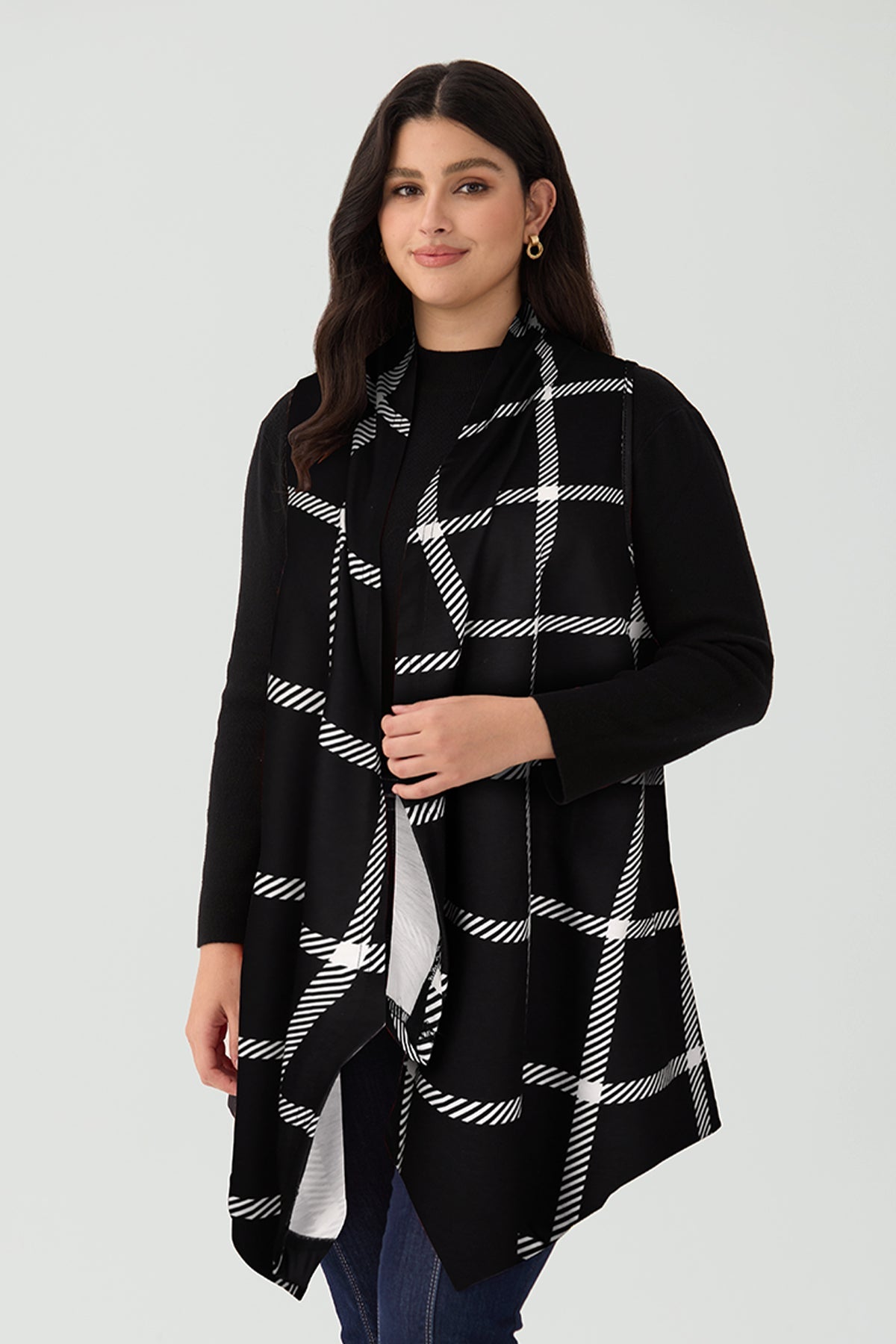 Ritera Draped Open Front Vest Sleeveless Waterfall Cardigan