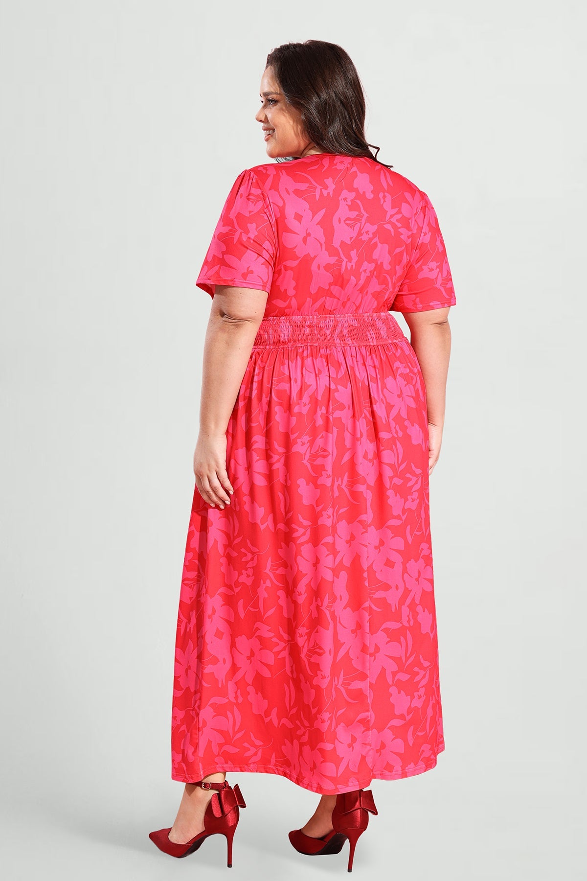 Ritera Pockets Elasticated Waist Floral A-line Maxi Dress