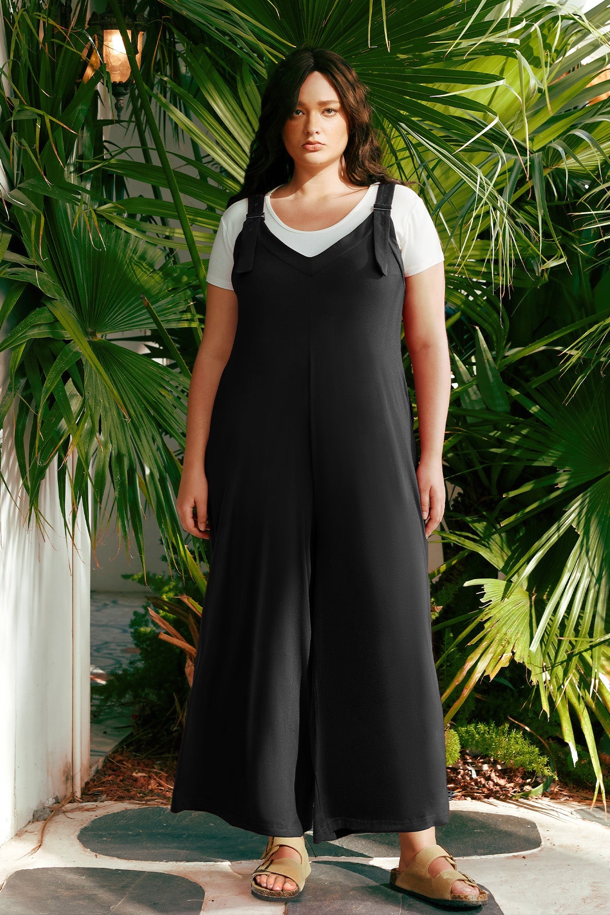 Ritera Pockets Pleated Cami Wide Leg Jumpsuit