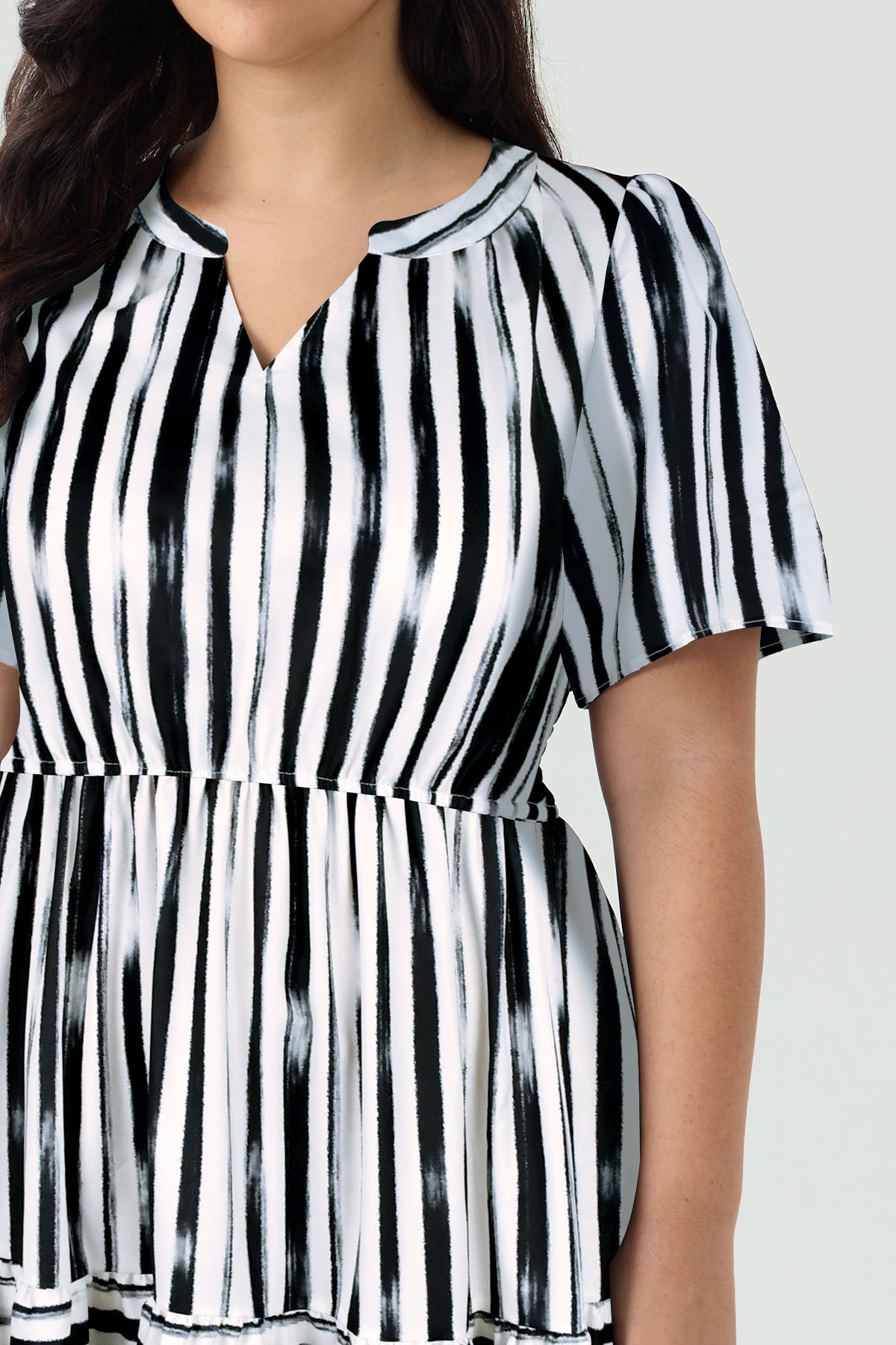 Pockets Elastic Floral Midi Dress