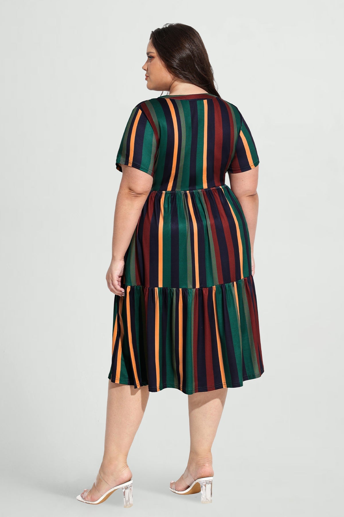 Ritera Pockets Button Up Floral A-line Midi Dress