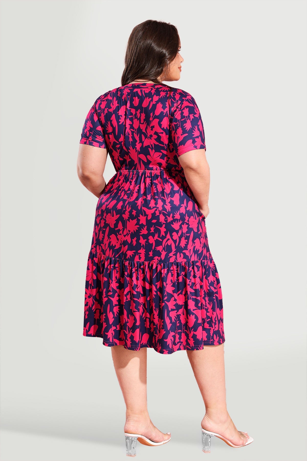 Ritera Pockets Button Up Floral A-line Midi Dress