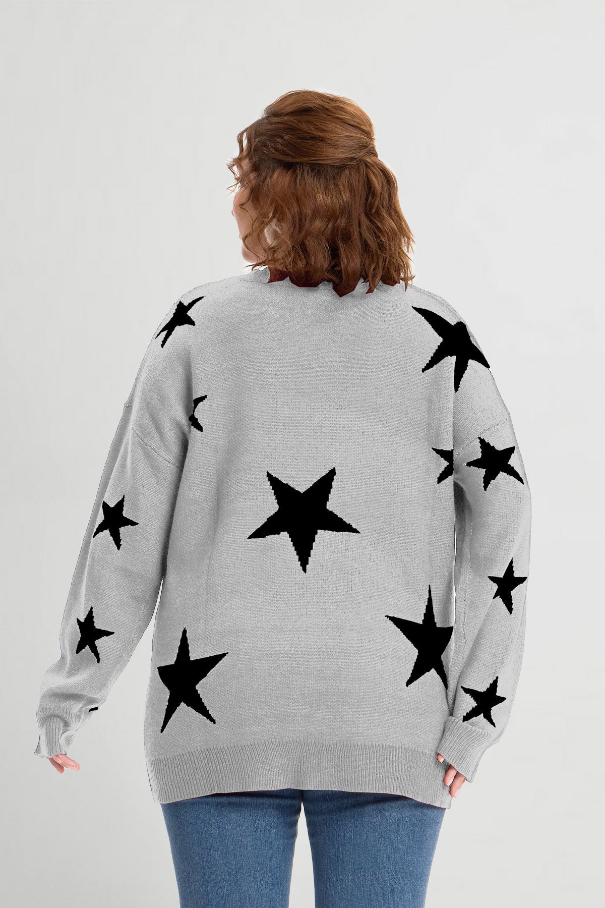 Star Prints V Neck Supersoft Sweaters