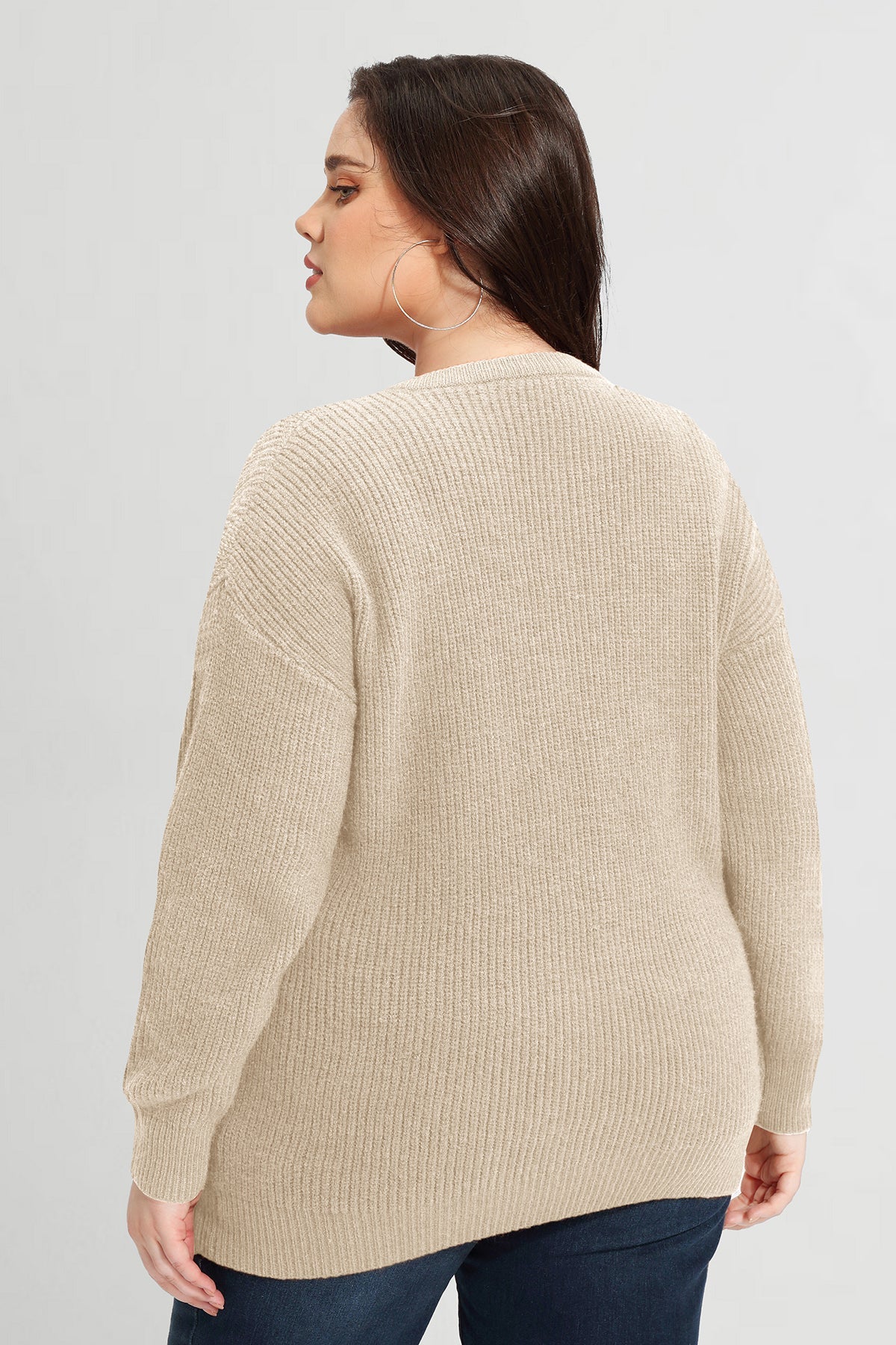 Solid Zipper Up Sweater