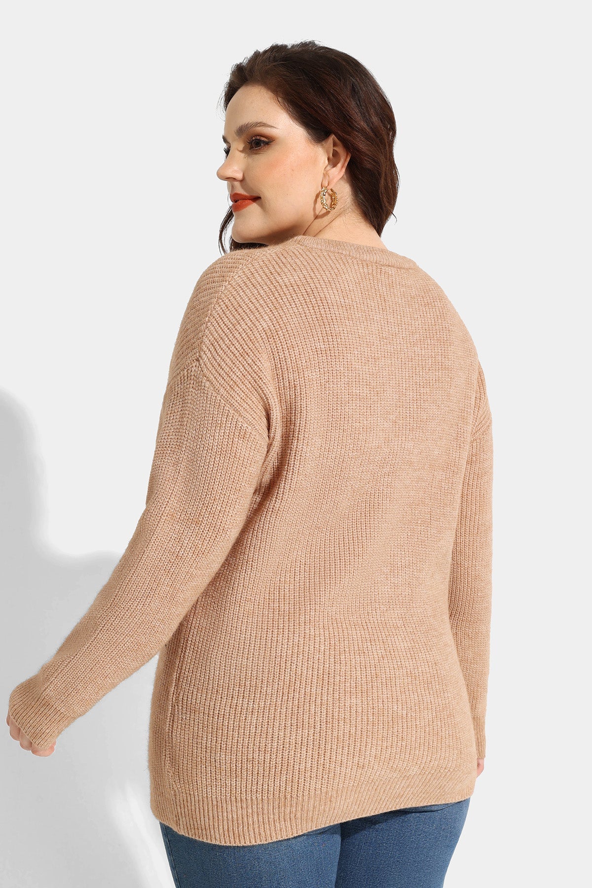 Solid Zipper Up Sweater