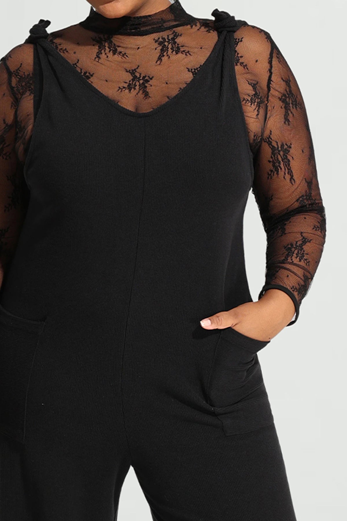 Wide Leg Camisole Overall Jumpsuit with Pockets