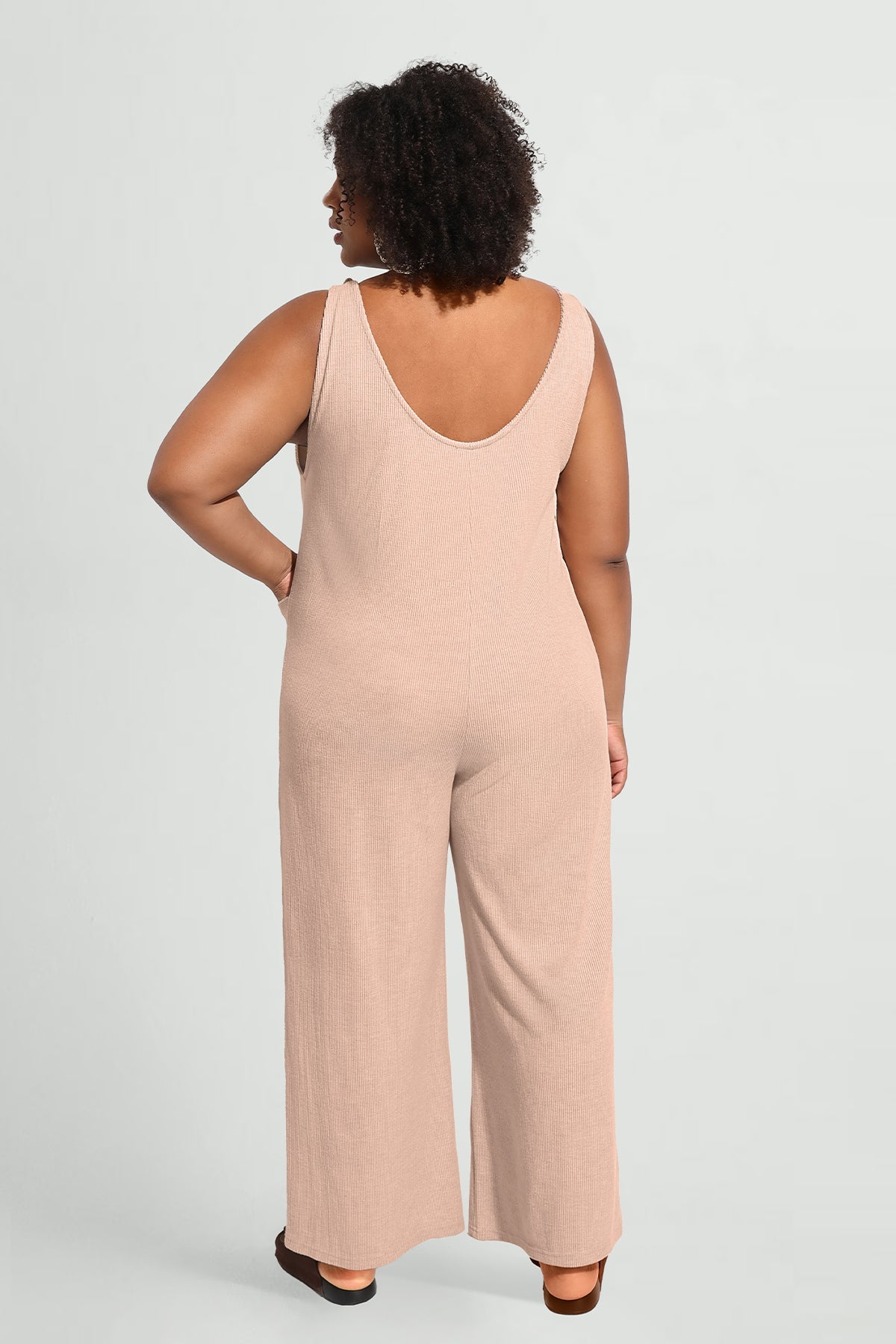 Wide Leg Camisole Overall Jumpsuit with Pockets
