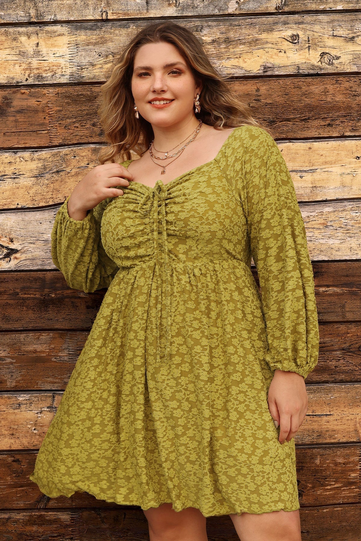 Pocket Floral Print Off-shoulder Drawstring Allover Mini Dress